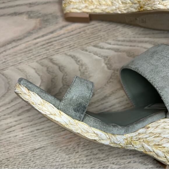 New! DV by Dolce Vita Praiya Faux Suede Espadrille Wedge Sandals Olive Women’s 7 - Picture 9 of 11